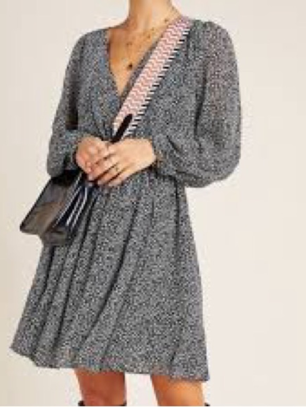 Anthropologie Maeve Carolyn Mini Dress Women Small Black White Leopard